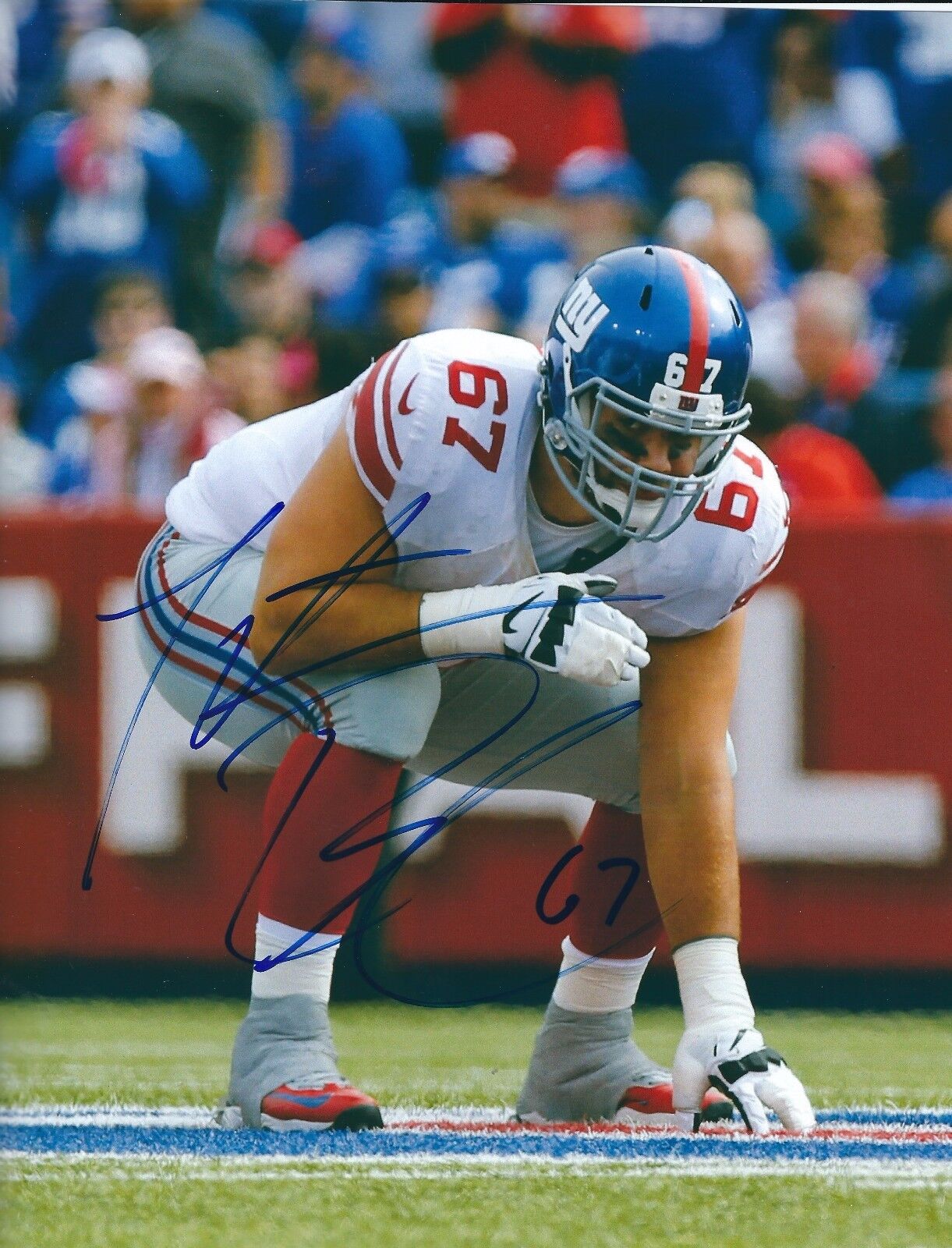 Autographed Justin Pugh 8X10 New York Giants Photo Poster painting with COA