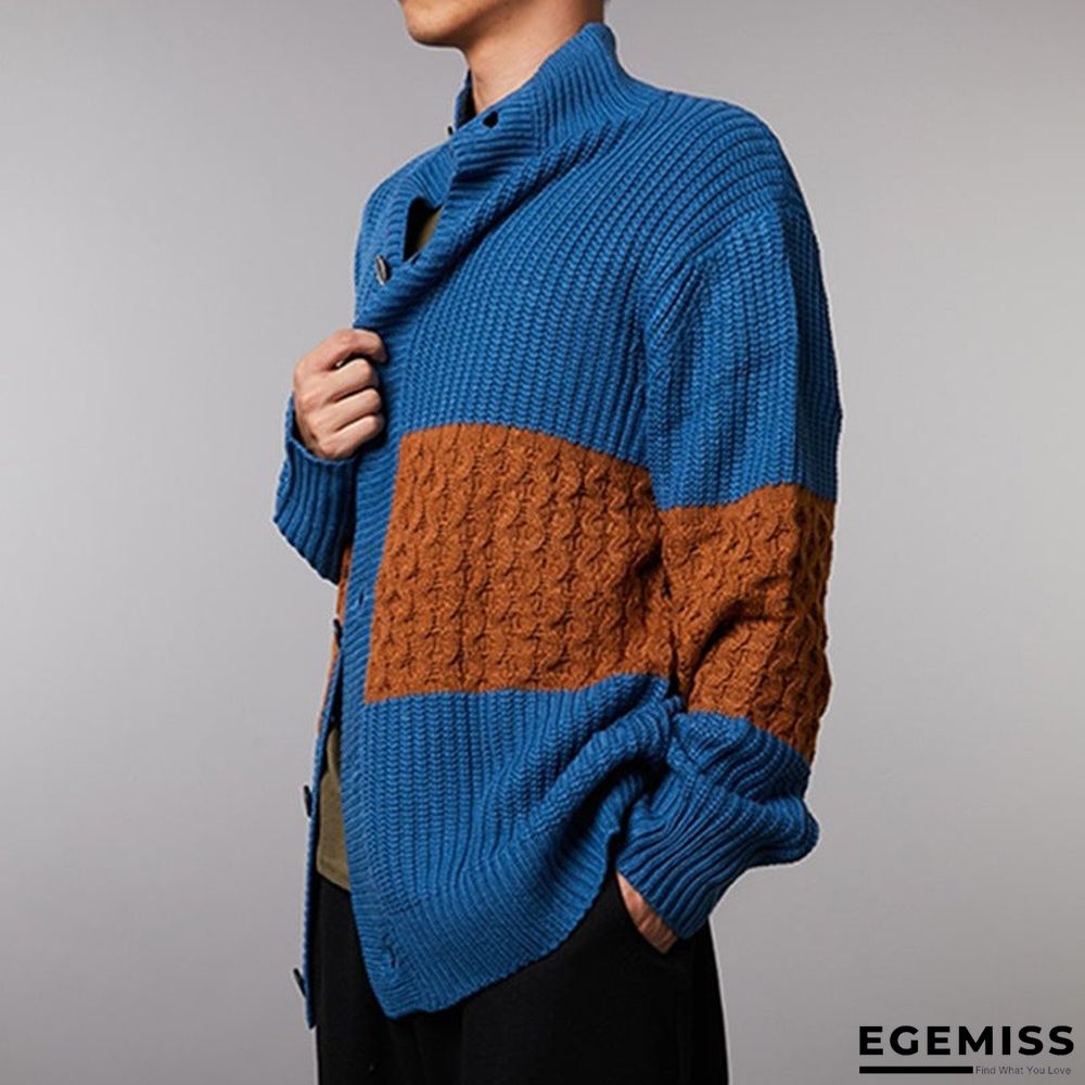 Men's cardigan long sleeve stitched knitted coat | EGEMISS