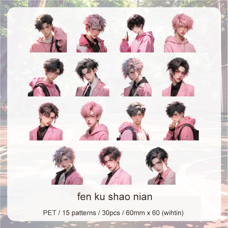 Journalsay Magazine Melody Series Vintage Boy Character Landscaping PET Sticker