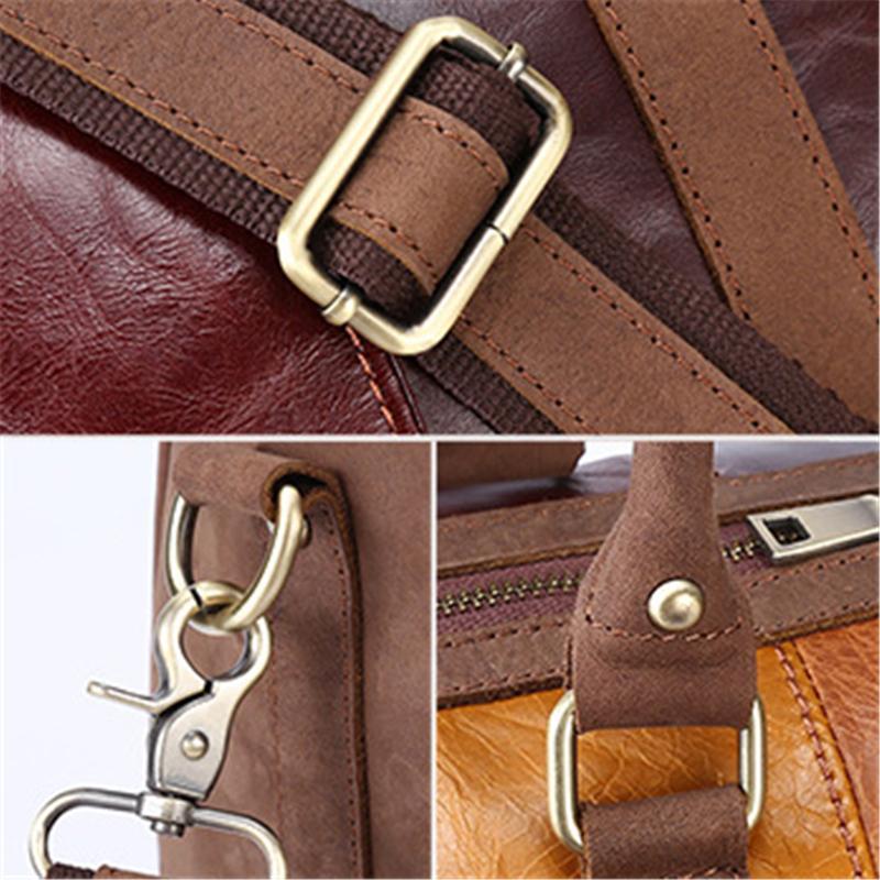 Unisex Leather Large Capacity Multicolor Patchwork Duffel Bags Travel Bag