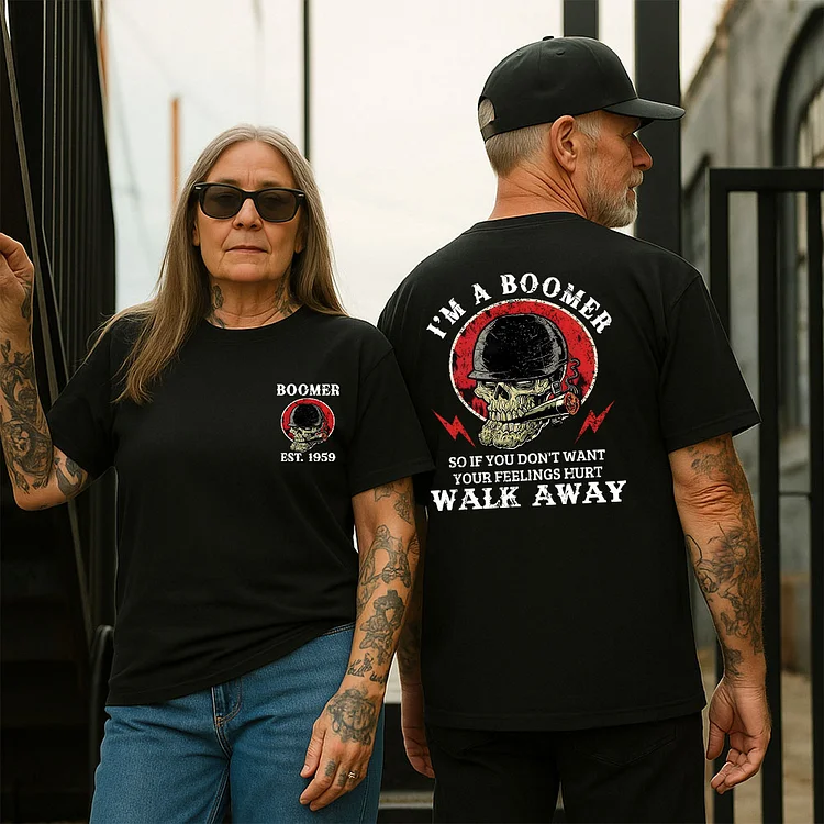 BOOMER Skull T-shirt, Unisex Hoodie, Custom Year Of Birth Sweatshirt, I'm A Boomer, Walk Away T-shirt