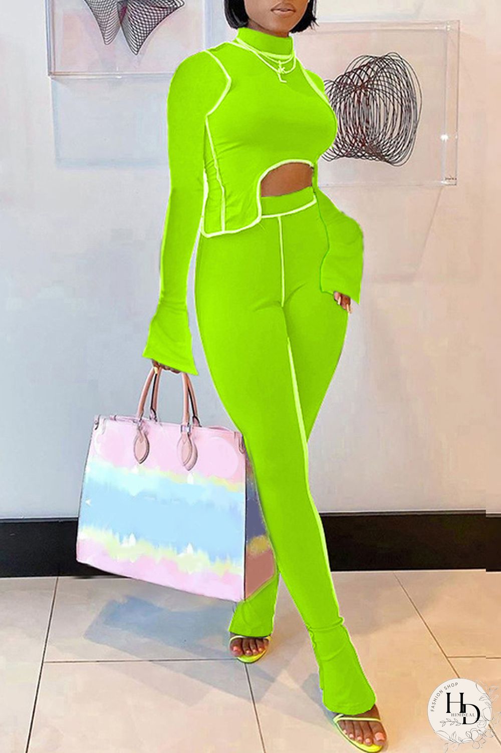 Grey Milk Silk OL Patchwork Solid asymmetrical pencil Long Sleeve Two Pieces