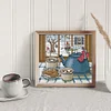 Winter Outside Window-14CT Stamped Cross Stitch 22*20cm/8.66*7.87in