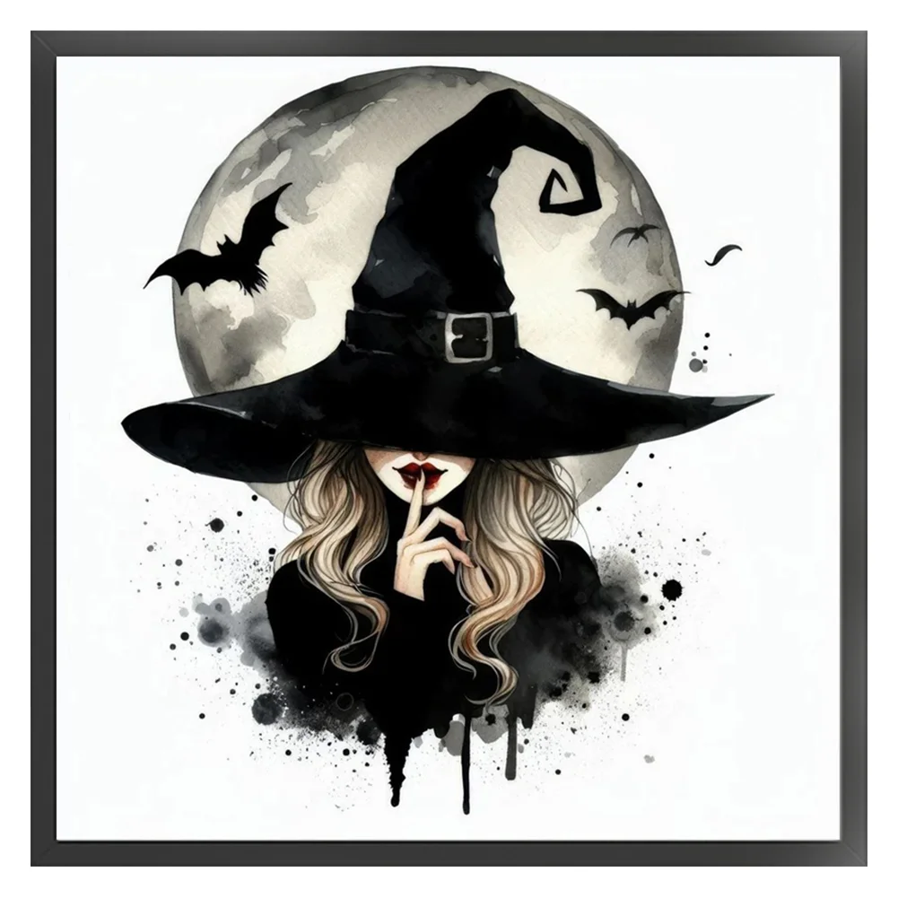 11CT Full Stamped Cross Stitch - Moon Witch(Canvas|40*40CM)