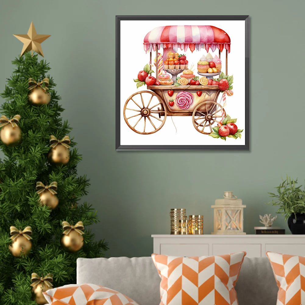 Full Round Diamond Painting 30*30cm - Pink Dessert Shop Cart