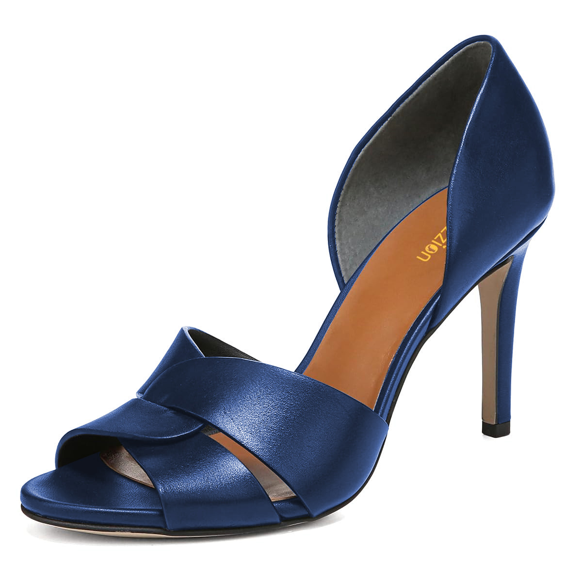 Twist Strappy Open Toe Stiletto Heel Pumps for Women in Blue Nicepairs