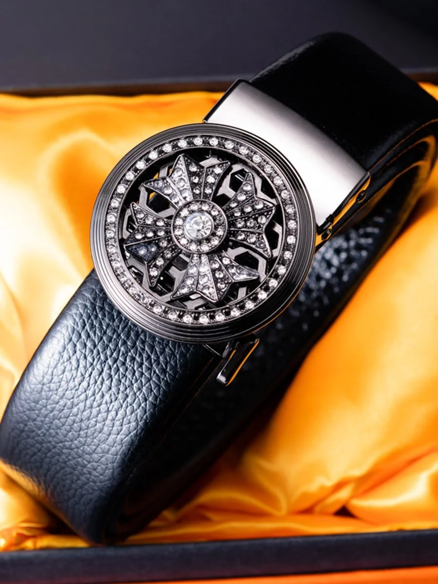 Men's belt automatic buckle