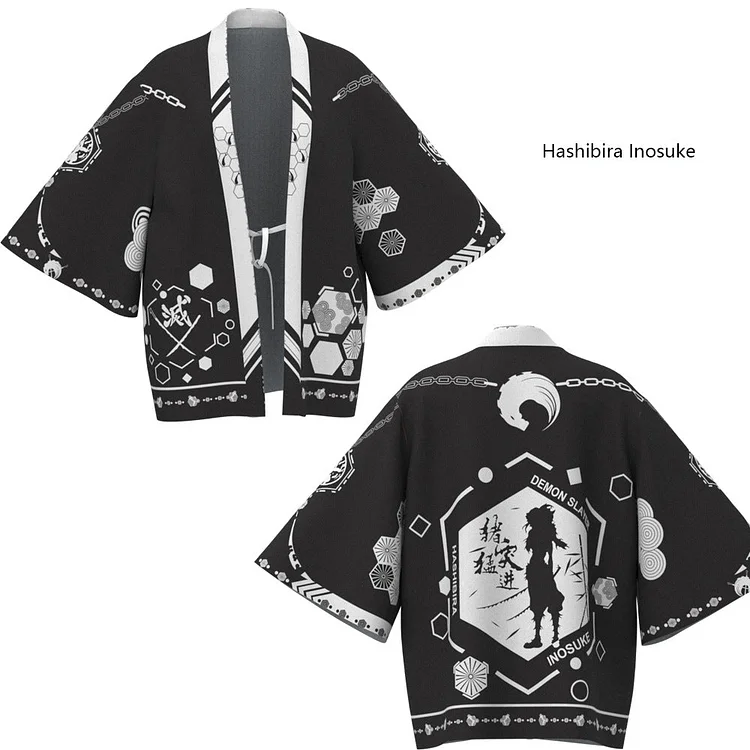 Japanese Cartoon Demon Slayer Kimono Robe for Adult and Kids-elleschic