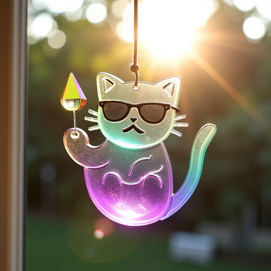 Colorful Cat Suncatcher
