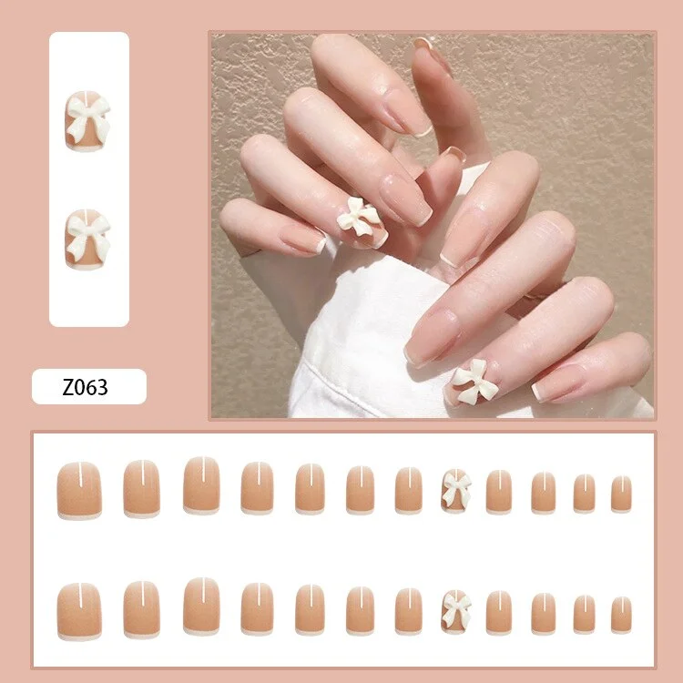 24Pcs/Set 3D Butterfly Three Dimensional Bow Bride Fresh and Elegant White Wear Remov DIY Manicure Nail Art Tools-Nail Inspo