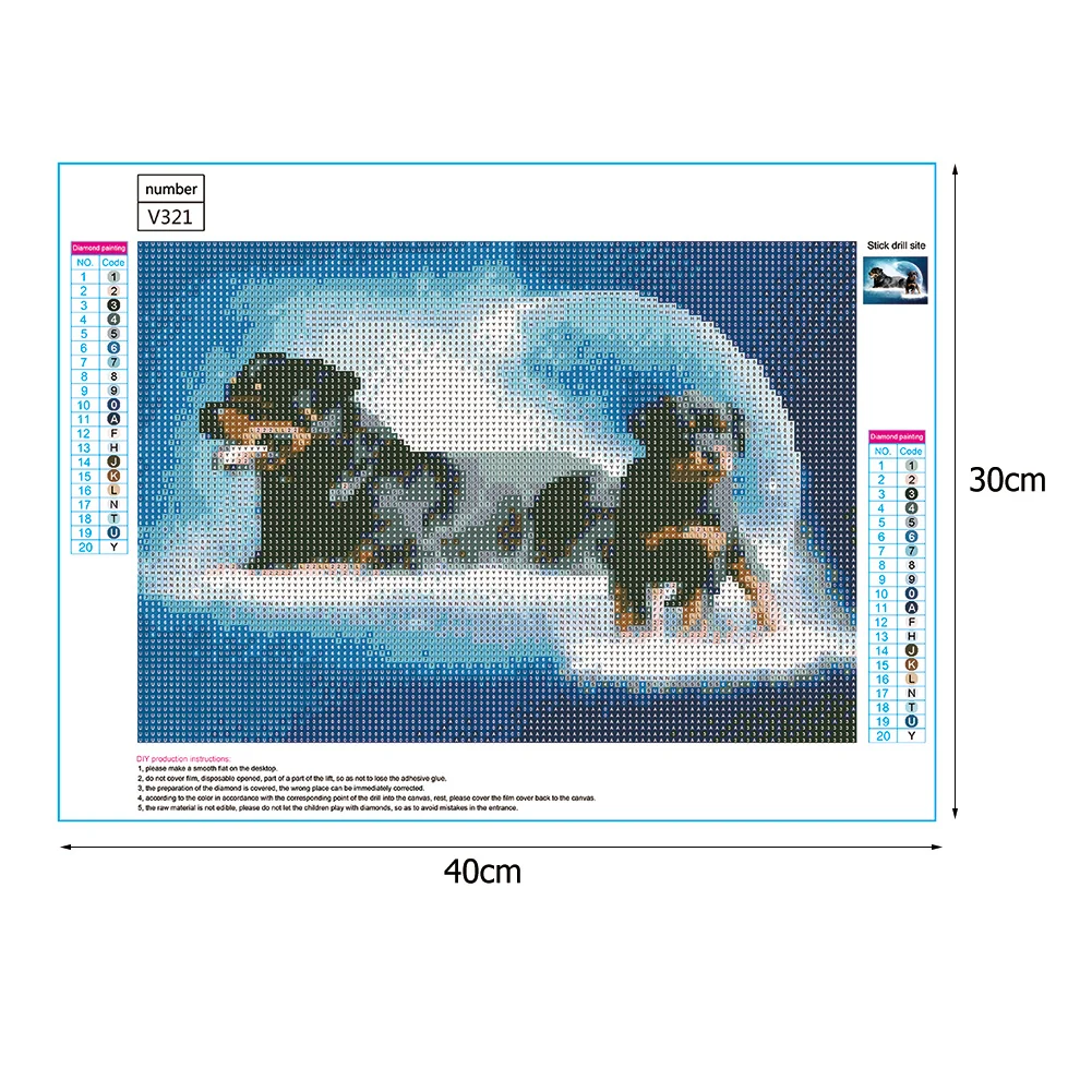 Diamond Painting - Full Round Drill - Dogs Moon(Canvas|40*30cm)