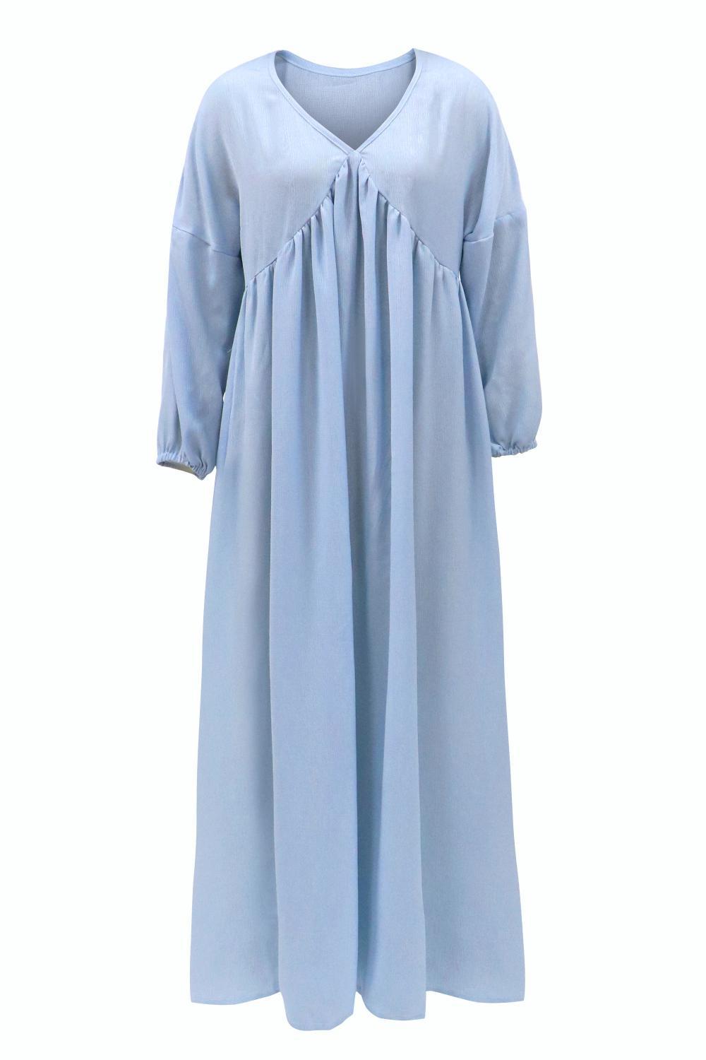 Older Women's Casual Long Sleeve Loose Maxi Dress