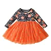 Kid Baby Girl Clothes Print Star Mesh Halloween Dresses