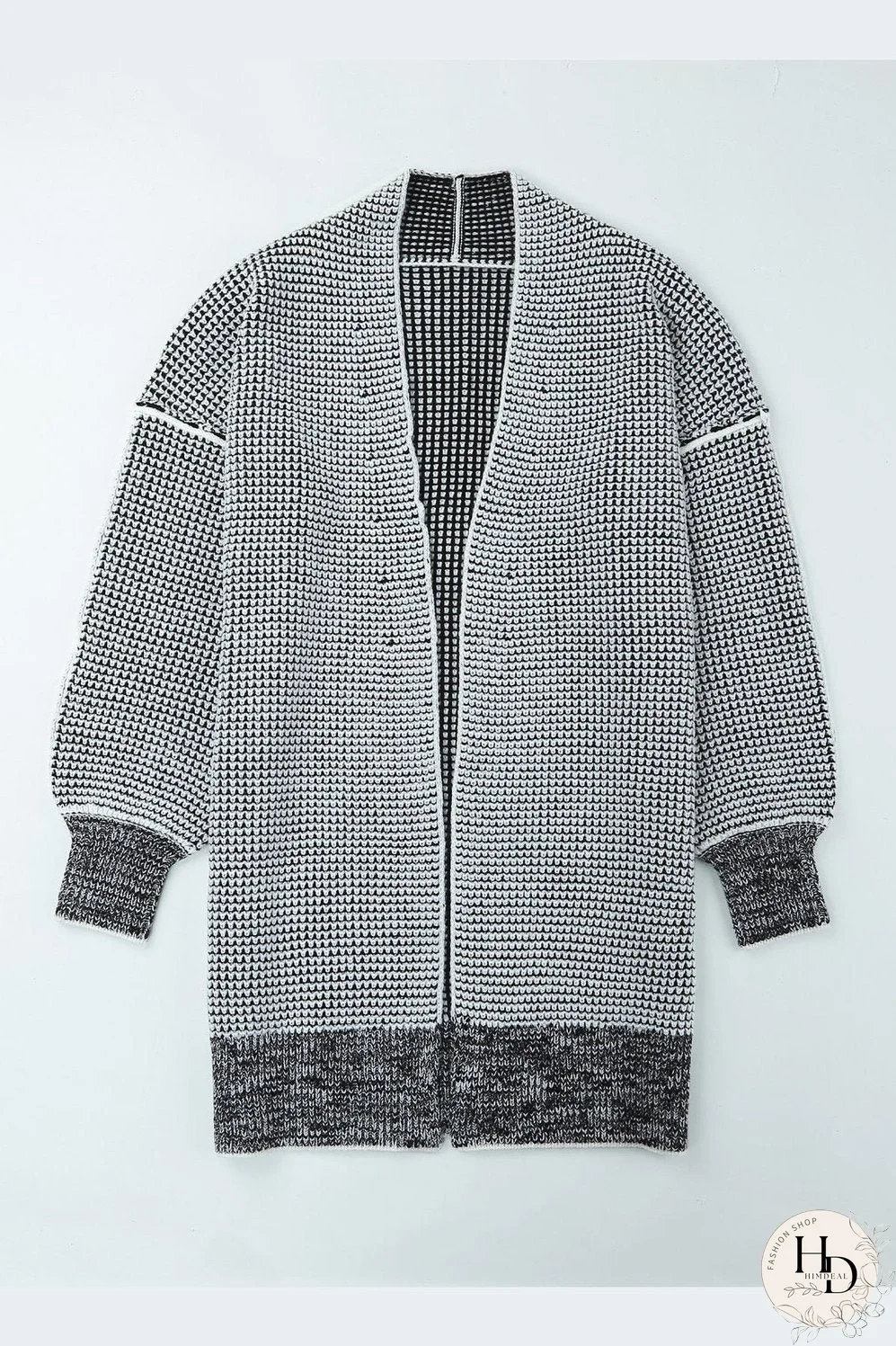 Heathered Open Front Longline Cardigan