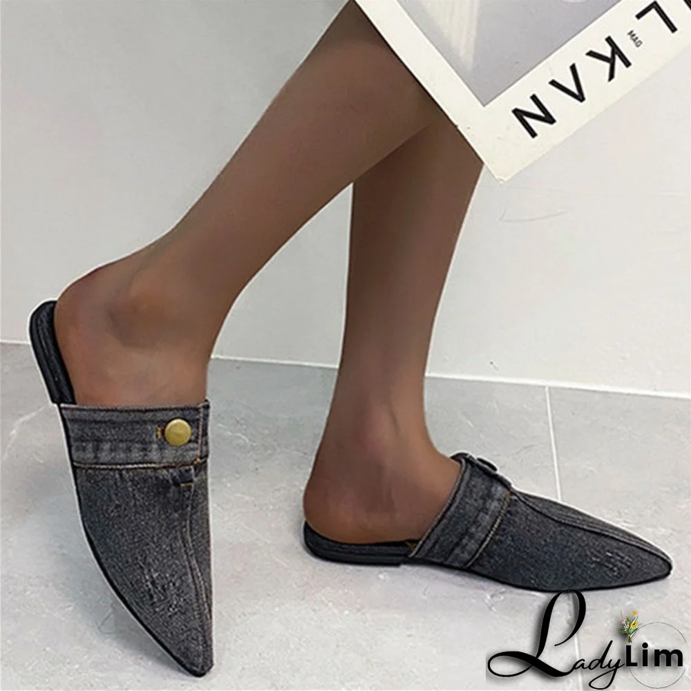 Deep Blue Fashion Casual Patchwork Pointed Comfortable Shoes