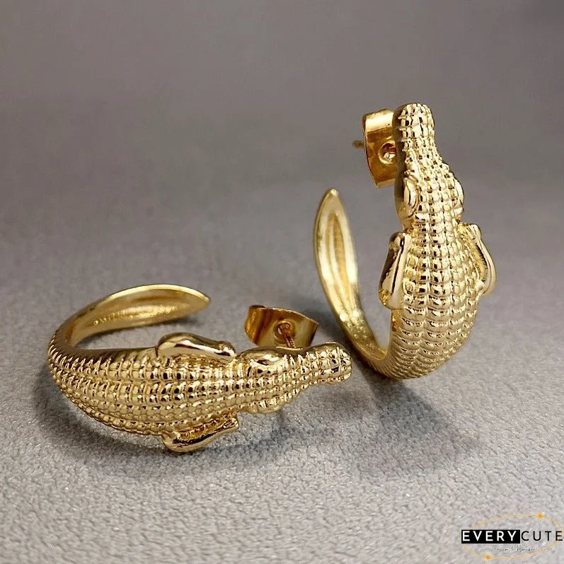 Retro Creative Versatile Sexy Crocodile Alloy Earrings