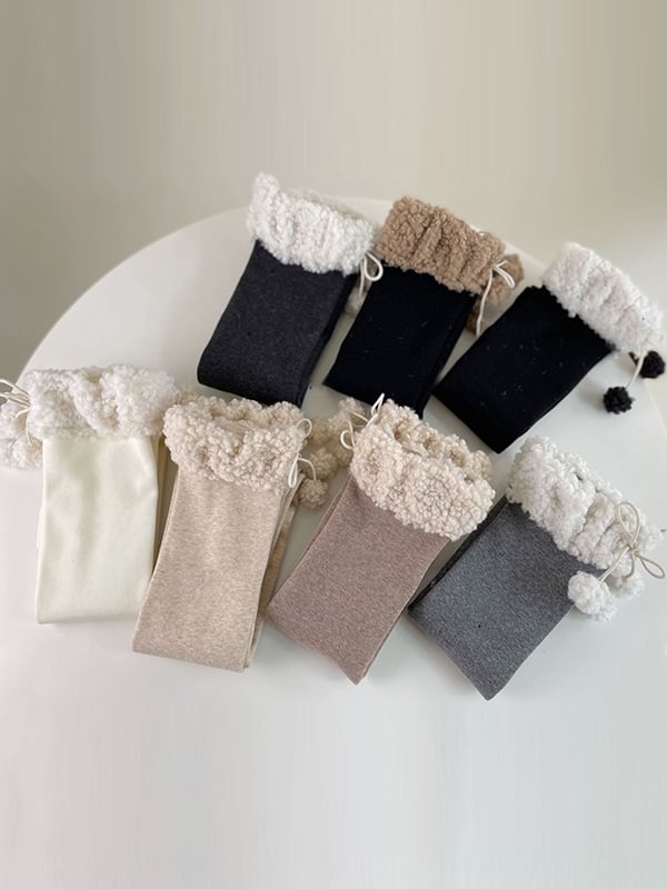 Leisure Fashion Keep Warm With Hairball Stockings Accessories
