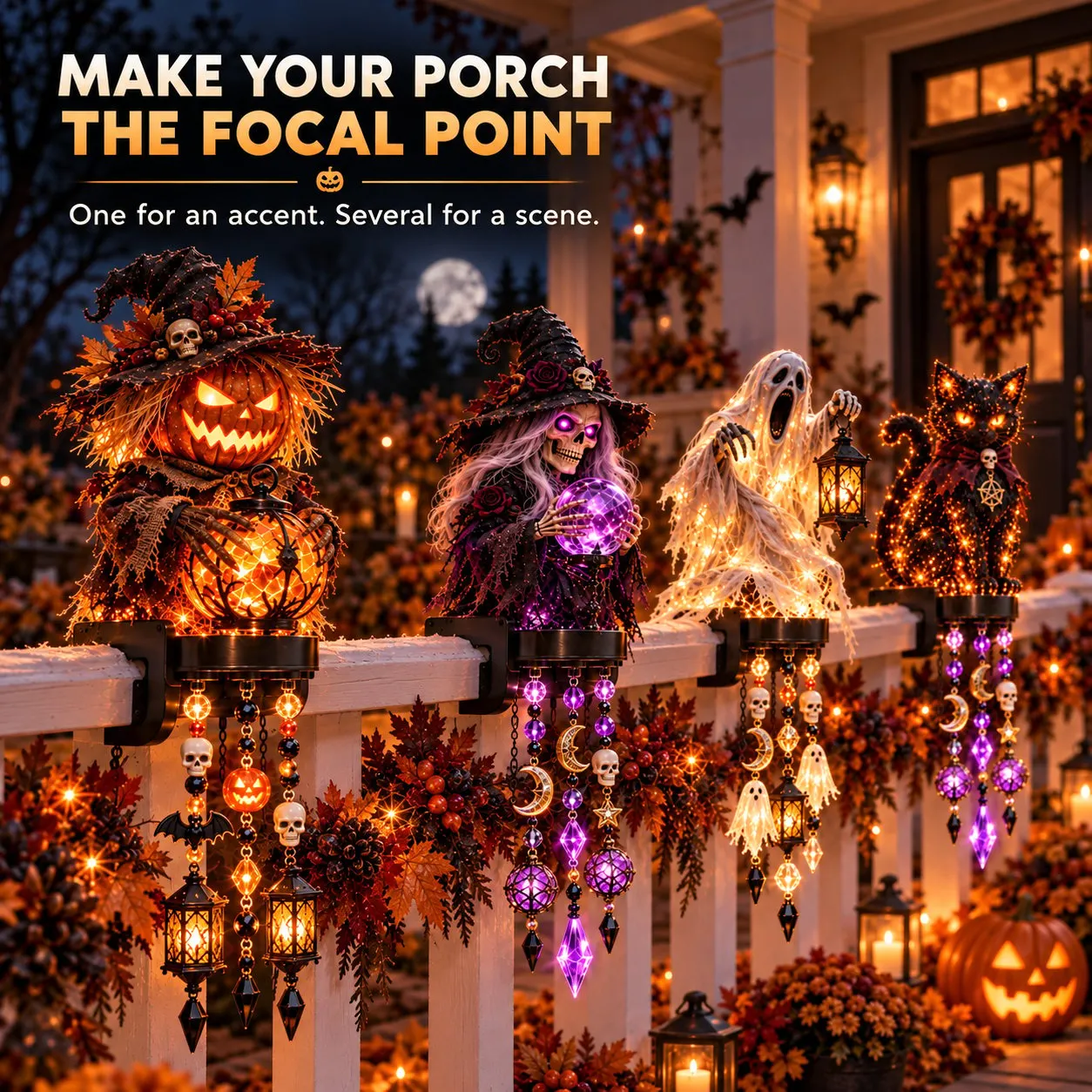 Lantern Ghost Halloween railing light