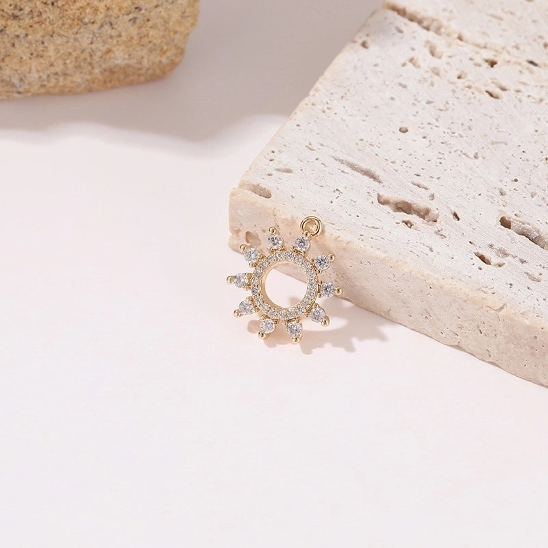 Minimalist Star Moon Heart Shape Copper Plating Inlay Zircon Charms