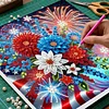 Framed Diamond Painting - Special Shaped - Independence Day (25x25cm)