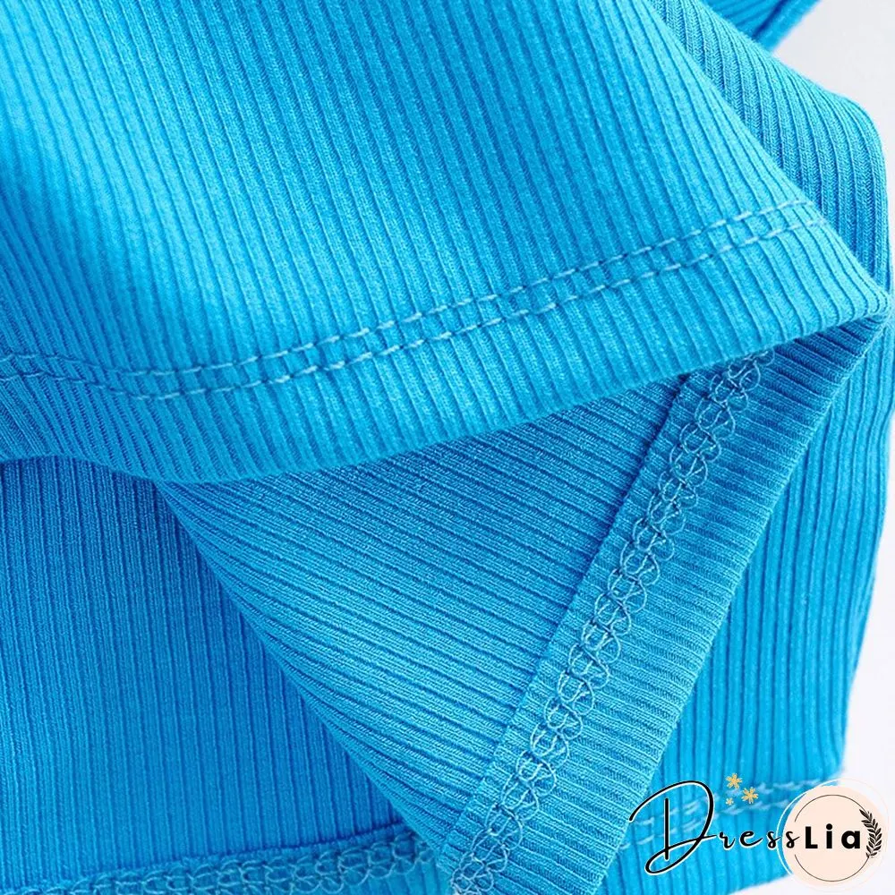 Summer NEW Arrival Women Solid Color Sexy Causal 2 Piece Croped-Tops Tanks For Ladies