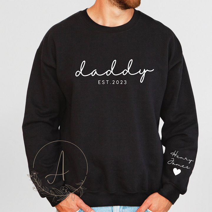 Custom Daddy Est Sweatshirt with Kids Names,Christmas Gifts for Dad