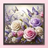 Rose Butterfly-11CT Stamped Cross Stitch 45*45cm