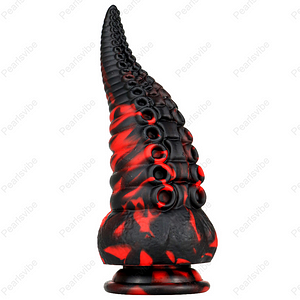 Silicone Tentacle Dildo – Anal Sex Toy with Prostate Massage for Women, Mixed Red and Black