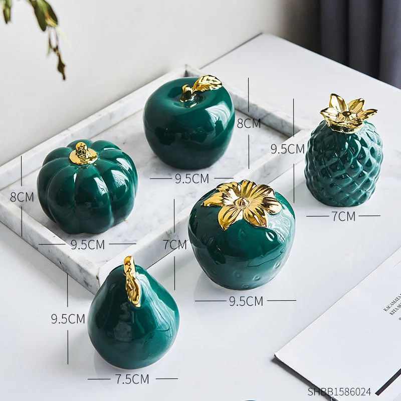 Art Ceramic Fruit Figurines Statue Home Decoration Accessories For Living Room Modern Pumpkin Pineapple Office Desktop Decor