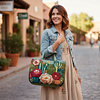Floral And Cactus Quited Tote Bag by Inlyline
