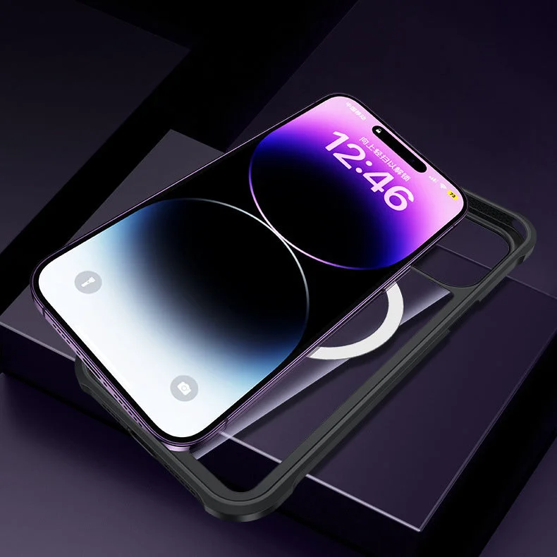 Suitable For iPhone 13/14 Series Stainless Steel Metal Frame Magnetic Phone Case