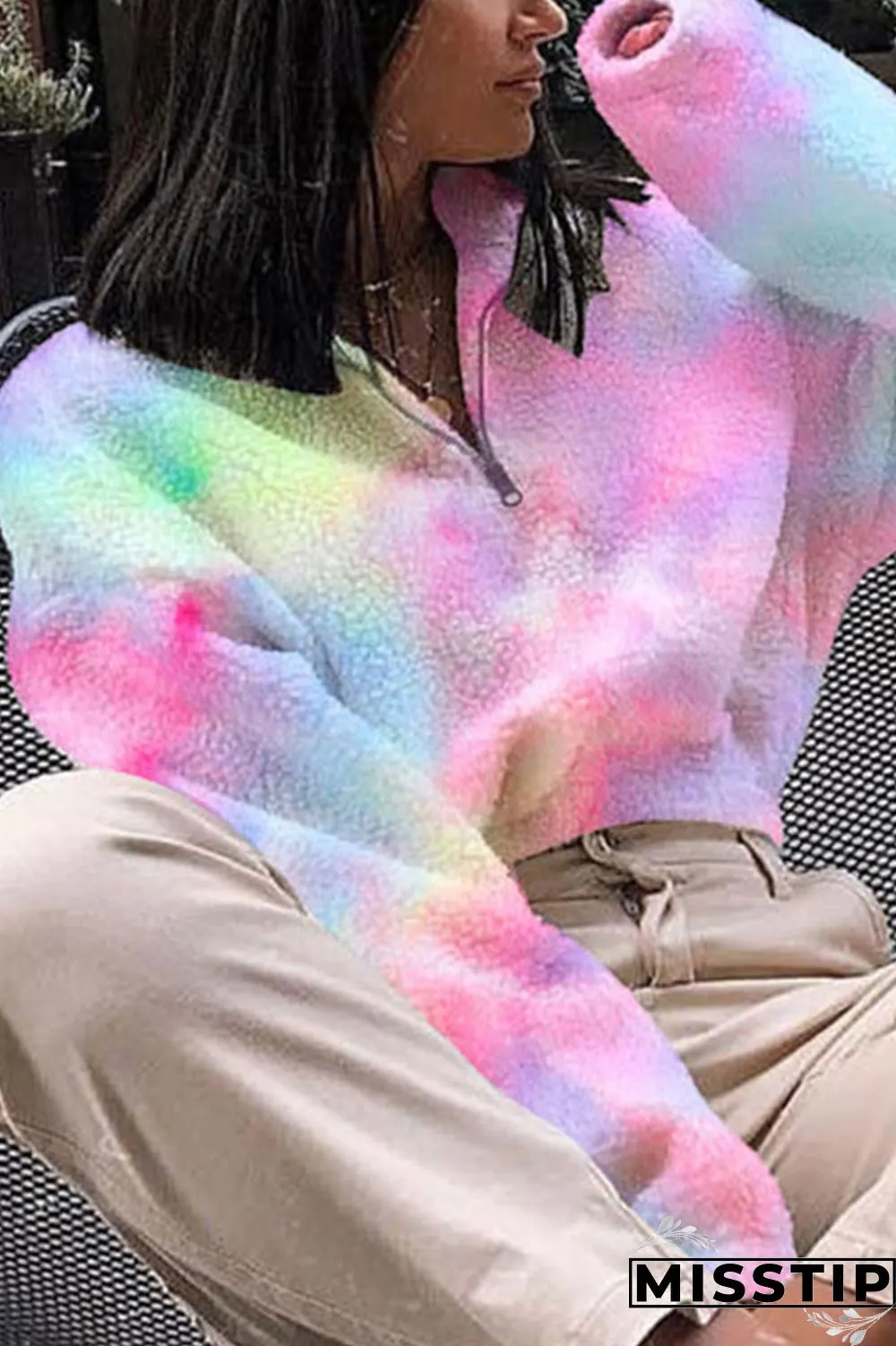 Rainbow Stylish Loose Wild Sweater
