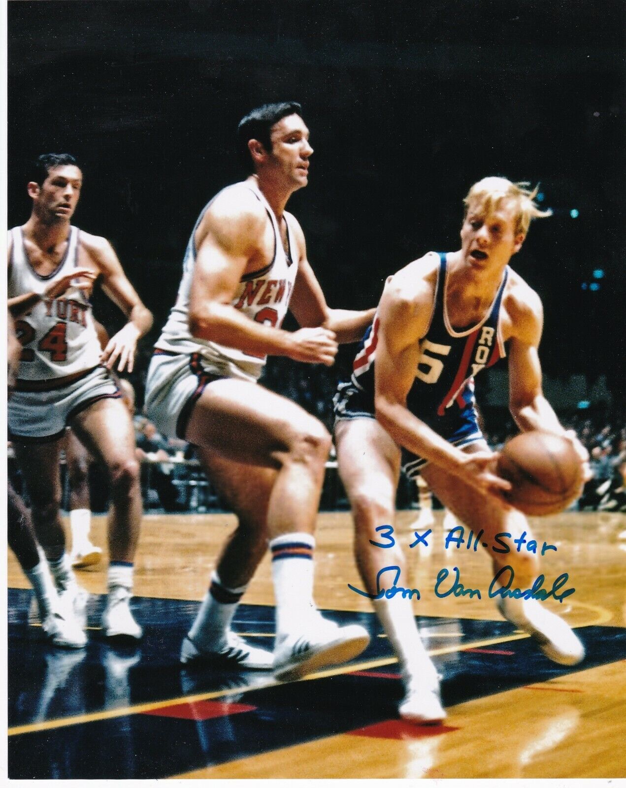 TOM VAN ARSDALE CINCINNATI ROYALS 3 X ALL STAR ACTION SIGNED 8x10