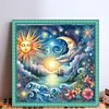 Sun Moon Ocean And Flowers-11CT Stamped Cross Stitch 40*40cm/15.75*15.75in