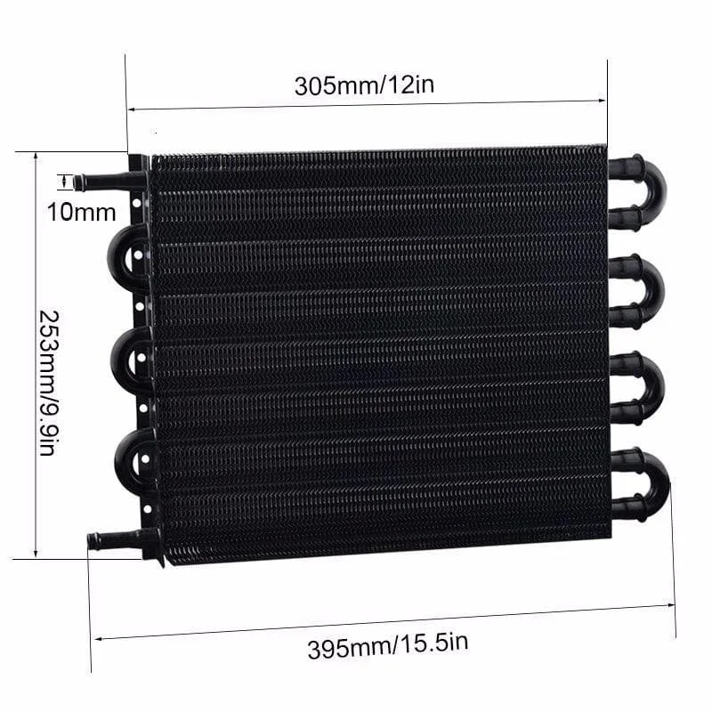 Garlaven 8 Row Universal Aluminum Transmission Oil Cooler Radiator Black