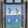 5PCS-2 5D DIY Diamond Painting Wind Chimes Suncatcher Kit Double Sided Diamond Art Kits Suncatcher with Crystal Pendant for Home Wall Window Decor Adults DIY Art Craft