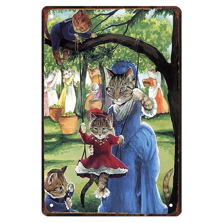 Cat In Clothes - Vintage Tin Signs/Wooden Signs - 7.9x11.8in & 11.8x15.7in