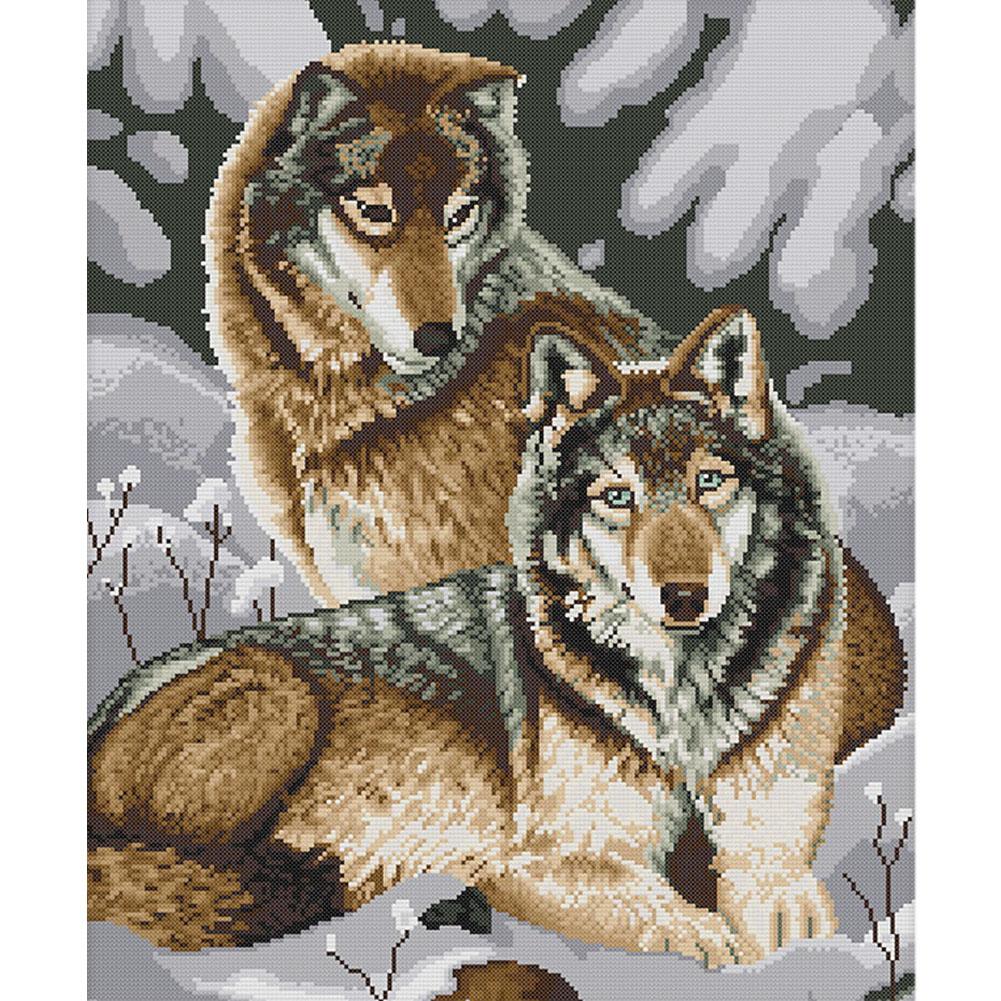 

Snow Wolf - 14CT Stamped Cross Stitch - 44*52cm, 501 Original