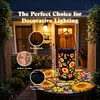 Colorful Sunflower Glow Solar Light LED Outdoor Solar Powered Hanging Garden Lantern IP65 Waterproof Sunflowers Projection Decor Lamp for Terrace/Porch/Lawn/Path