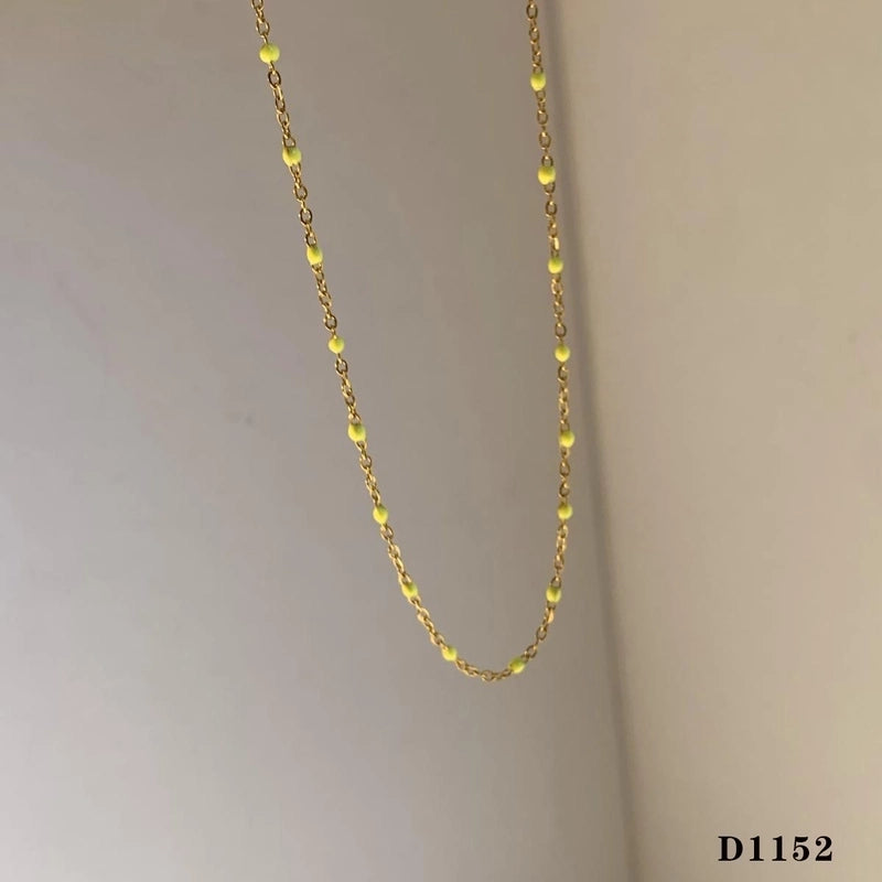 Casual Modern Style Color Block 304 Stainless Steel 16K Gold Plated White Gold Plated Gold Plated Enamel Plating Necklace