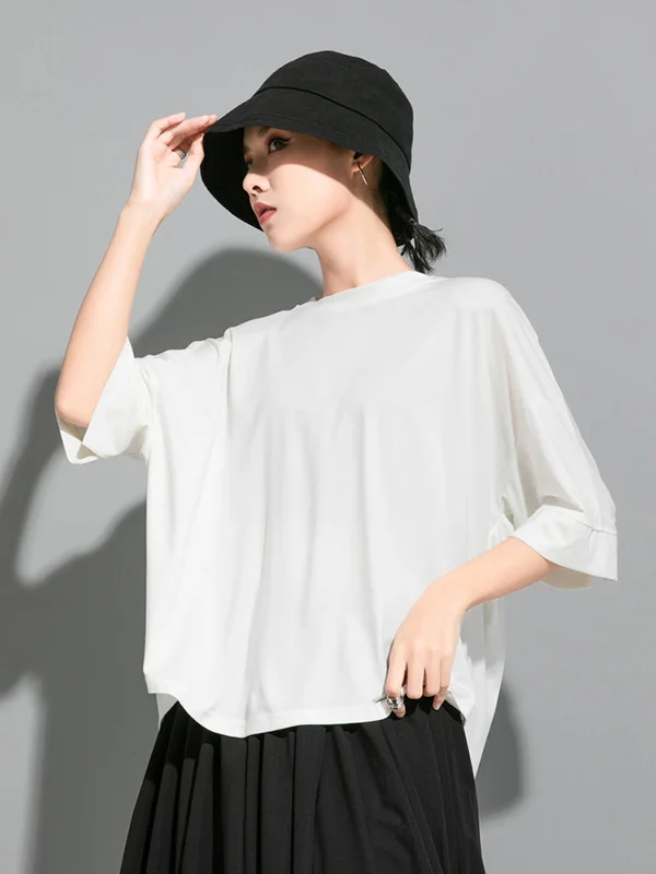 Original Solid Batwing Sleeve T-Shirts Tops