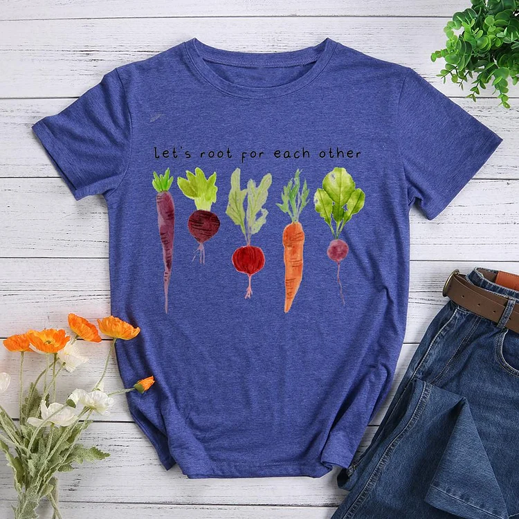 Lets Roots For Each Other Vegetable Round Neck T-shirt