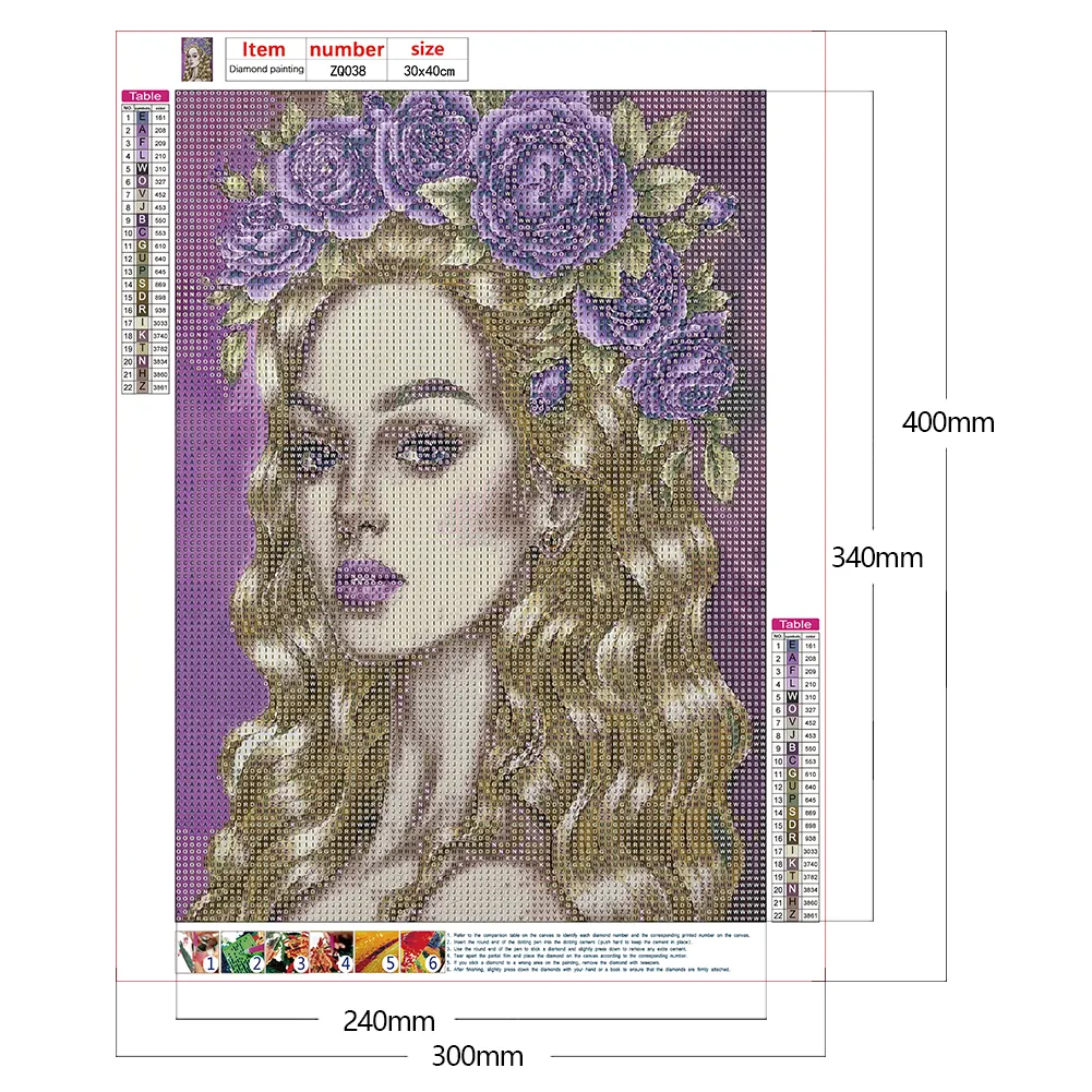 Full Round Diamond Painting 30*40cm - Girl