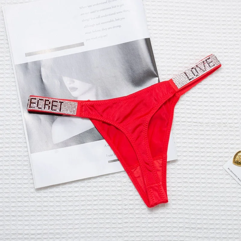 Comfort Ice Silk Seamless Panties Women G String Sexy Rhinestone Leopard Underwear Cotton Low Waist Fitness Lingerie T Thongs