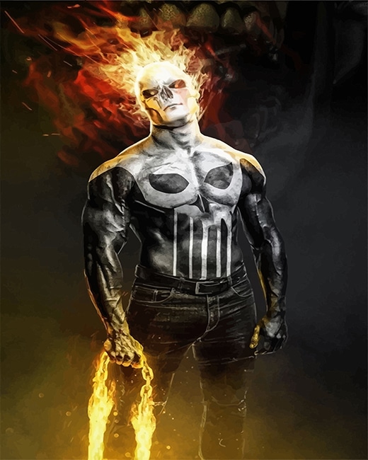 

Frank Castle Ghost Rider – Paint By Numbers - 40*50CM, 501 Original