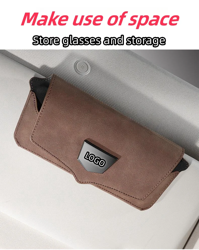 Suede Leather Car Glasses Case