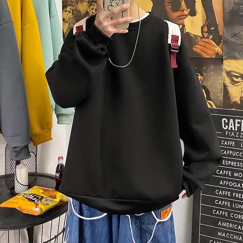 Fashion Mens Casual Sweatshirts Harajuku Solid Color Men Oversized Hoodies 2020 Korean Woman Casual Loose Pullovers 5XL