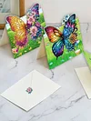 (US Local)6PCS DIY Butterfly Designs Diamond Art Greeting Cards Diamond Art Handmade Cards
