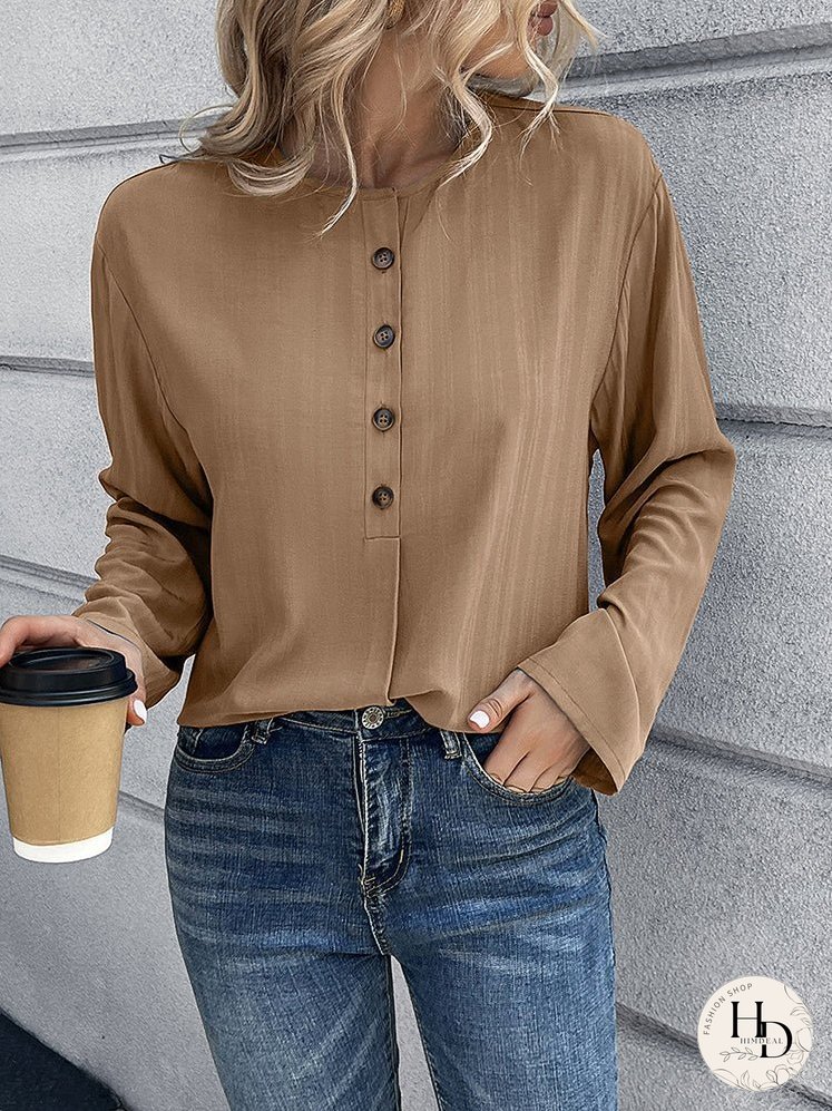 Blouses Bohemian Casual Solid Blouse for Women