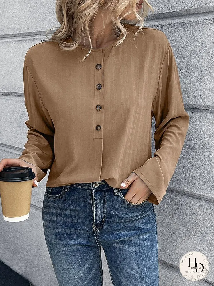 Blouses Bohemian Casual Solid Blouse for Women